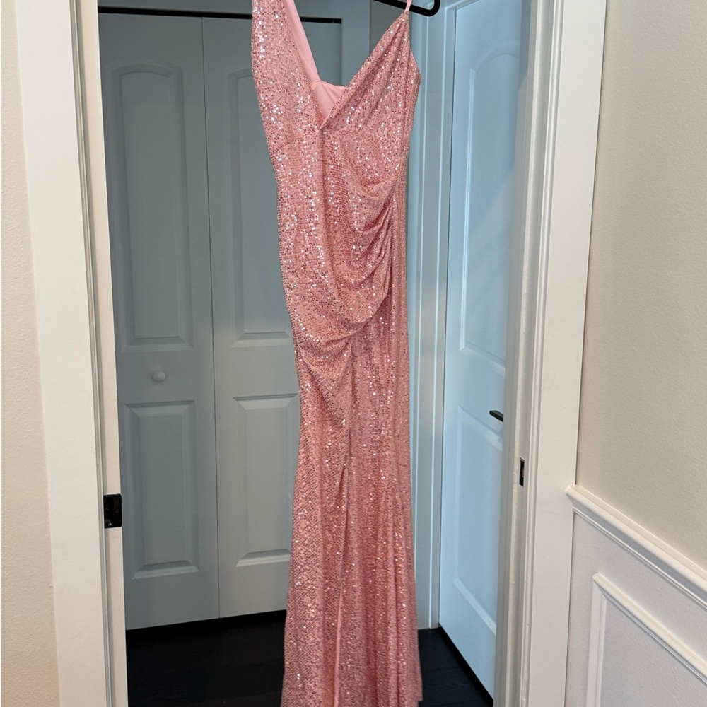 Elegant Pink Sequin Gown